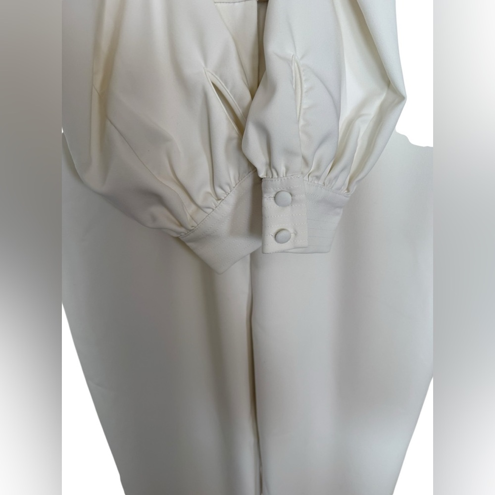 Michael Costello x Revolve Ivory Wide Leg Long Sleeve Jumpsuit Size M NWT - Picture 4 of 6